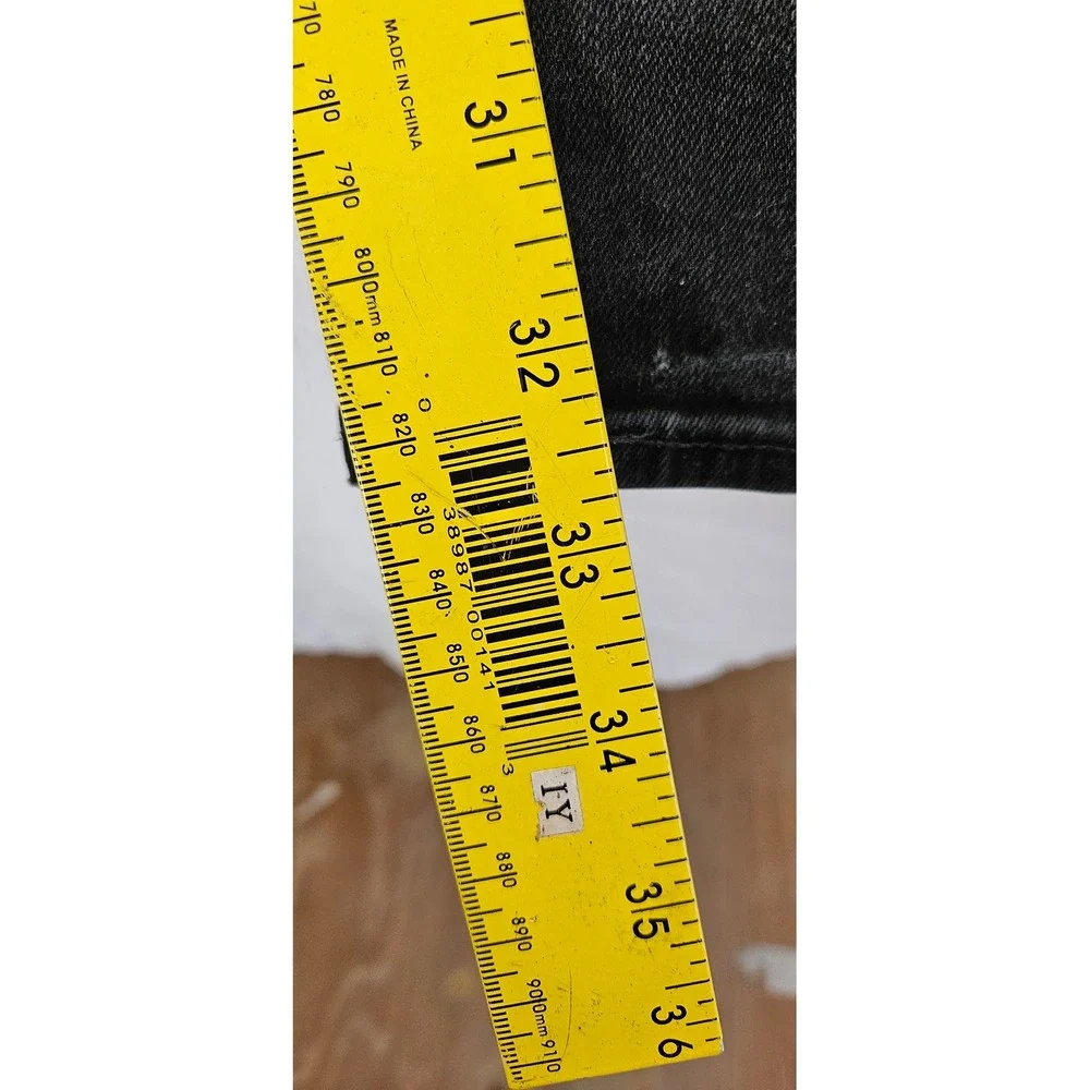 Levis 502R Taper Jeans Mens 34x36 Washed Black Night Shade Denim Big E